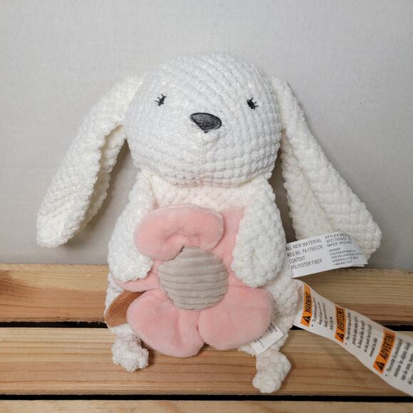 Gerber Modern Moments Bunny Rabbit Flower Rattle Security Blanket - Picture 1 of 4